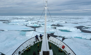Expedition Ship in Pack Ice - Bjoern Koth